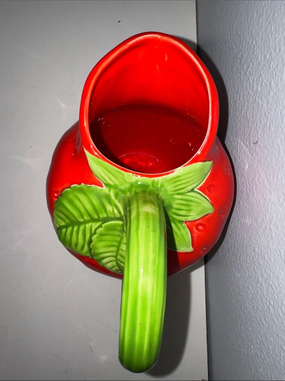 Vintage 80’s Ceramic Strawberry Pitcher Majolica Style Made in Japan Decor